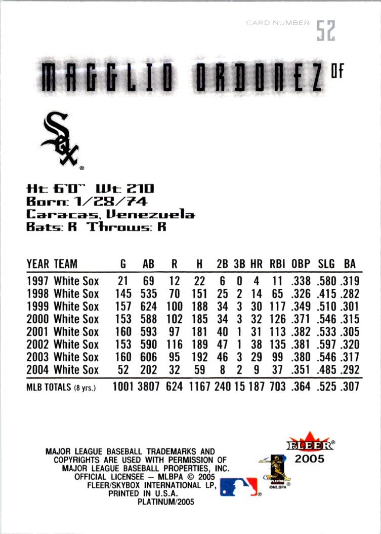 2005 Fleer Platinum Magglio Ordonez