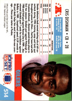 1991 Pro Set Cris Dishman #514 Rookie