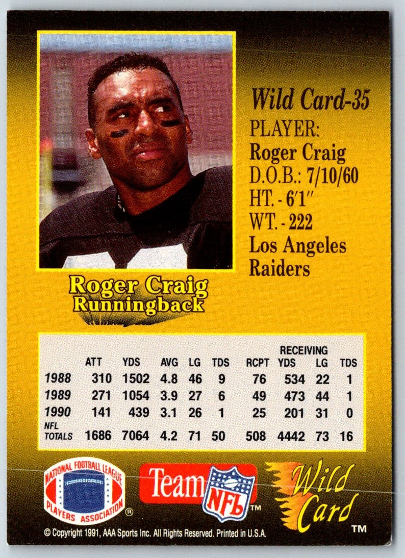 1991 Wild Card Roger Craig