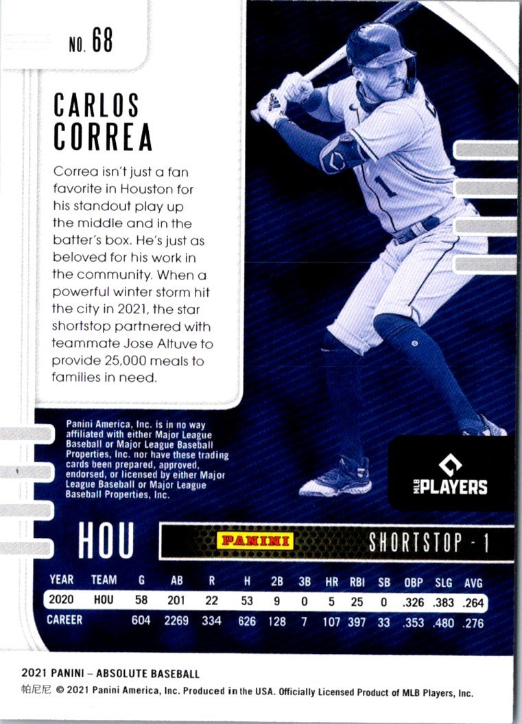 2021 Panini Absolute Carlos Correa