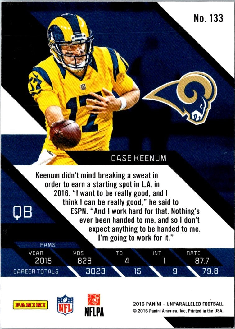 2016 Panini Unparalleled Case Keenum