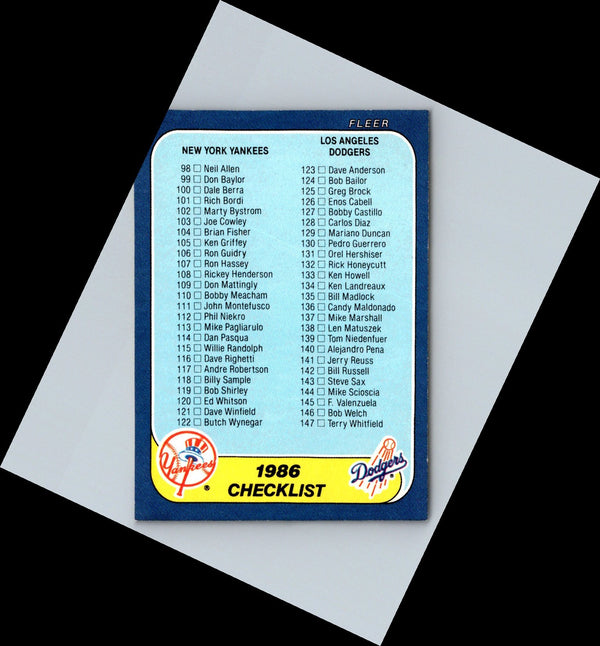 1986 Fleer Neil Allen #98