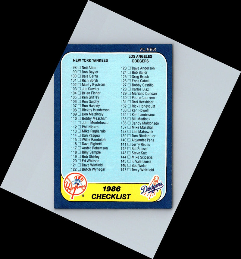 1986 Fleer Neil Allen