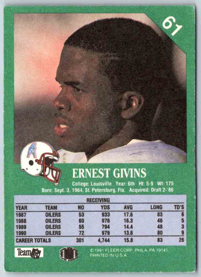 1991 Fleer Ultra Ernest Givins