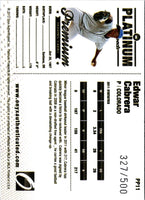 2012 Onyx Platinum Prospects Edwar Cabrera #PP11 327/500