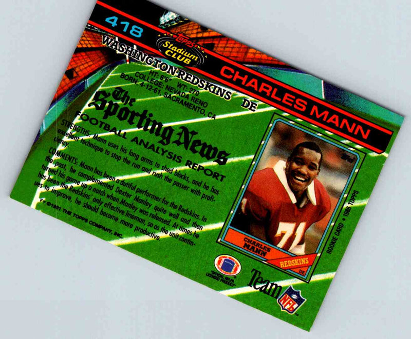 1991 Topps Stadium Club Football Charles Mann