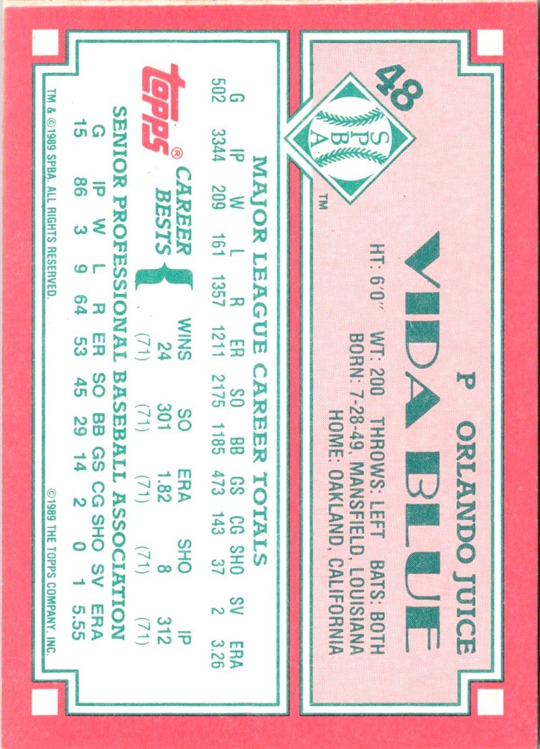 1989 Topps Senior League Vida Blue