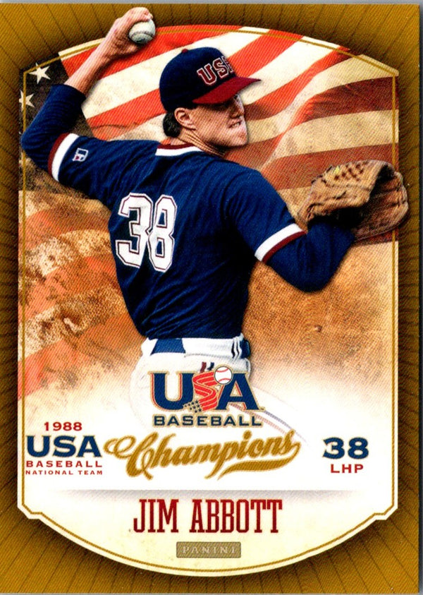 2013 Panini USA Champions Stars and Stripes Signatures Jim Abbott #JIM