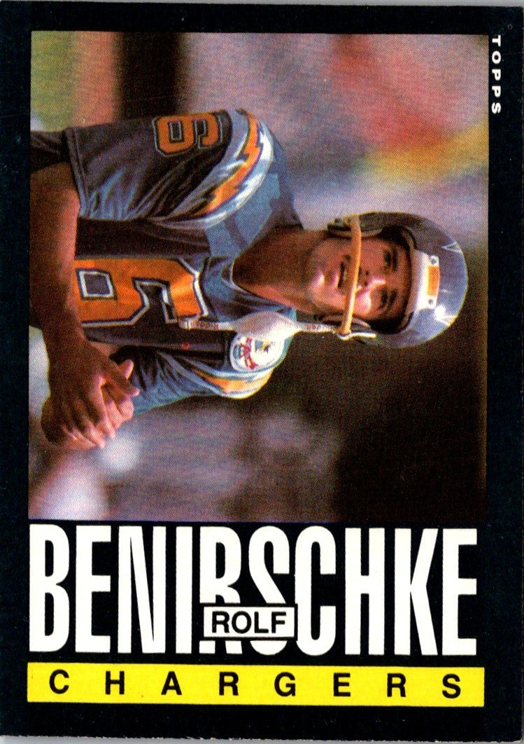 1985 Topps Rolf Benirschke