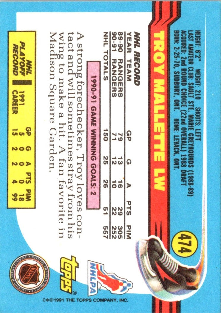 1991 Topps Troy Mallette
