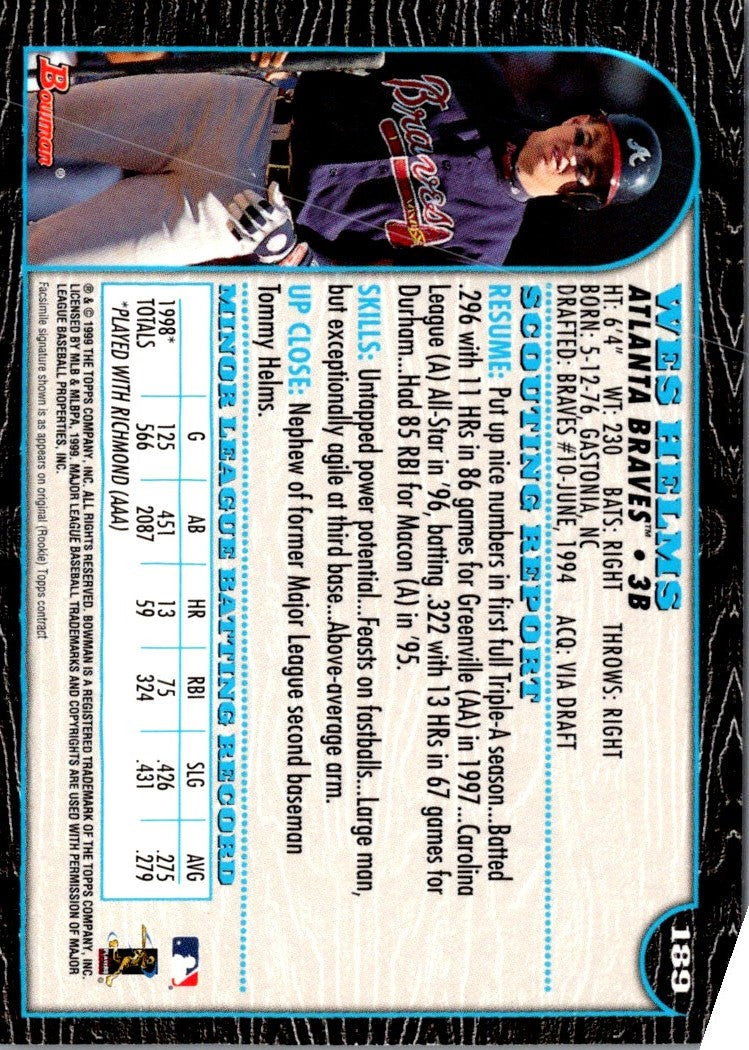 1999 Bowman Wes Helms