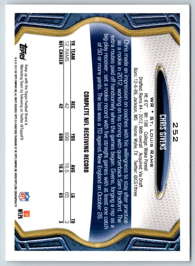 2013 Topps Chris Givens