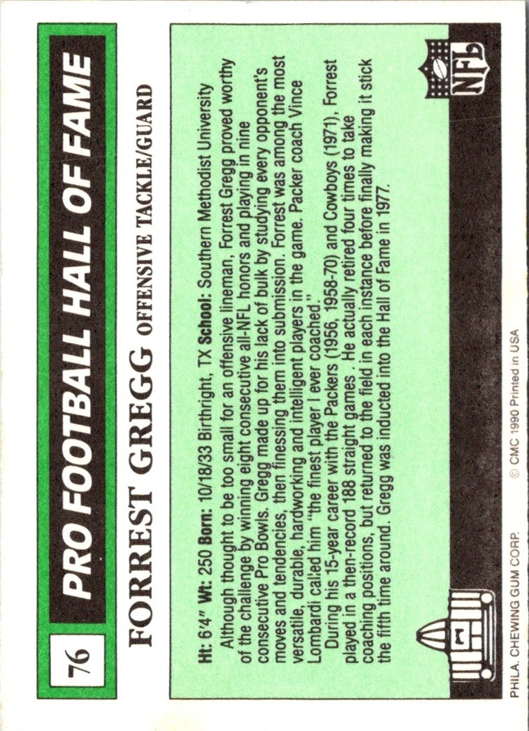 1990 Swell Greats Forrest Gregg
