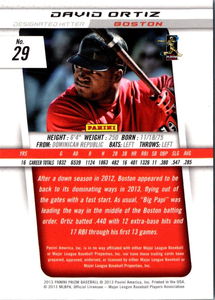 2013 Panini Prizm David Ortiz