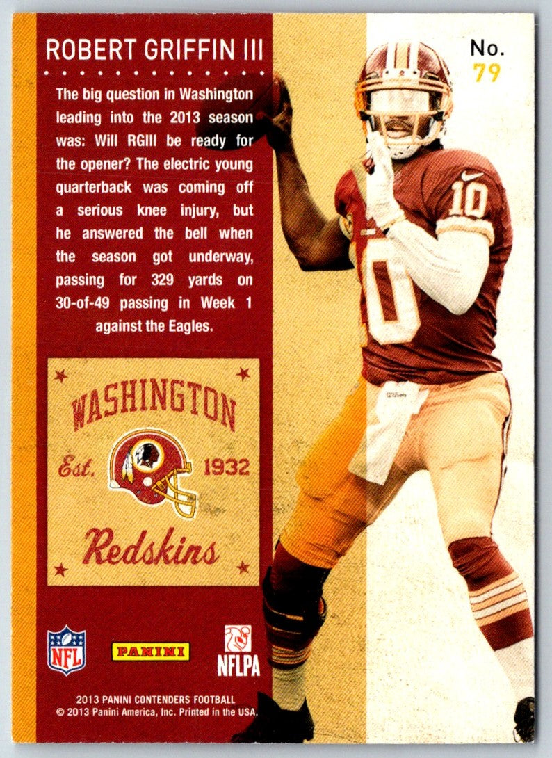 2013 Panini Contenders Robert Griffin III