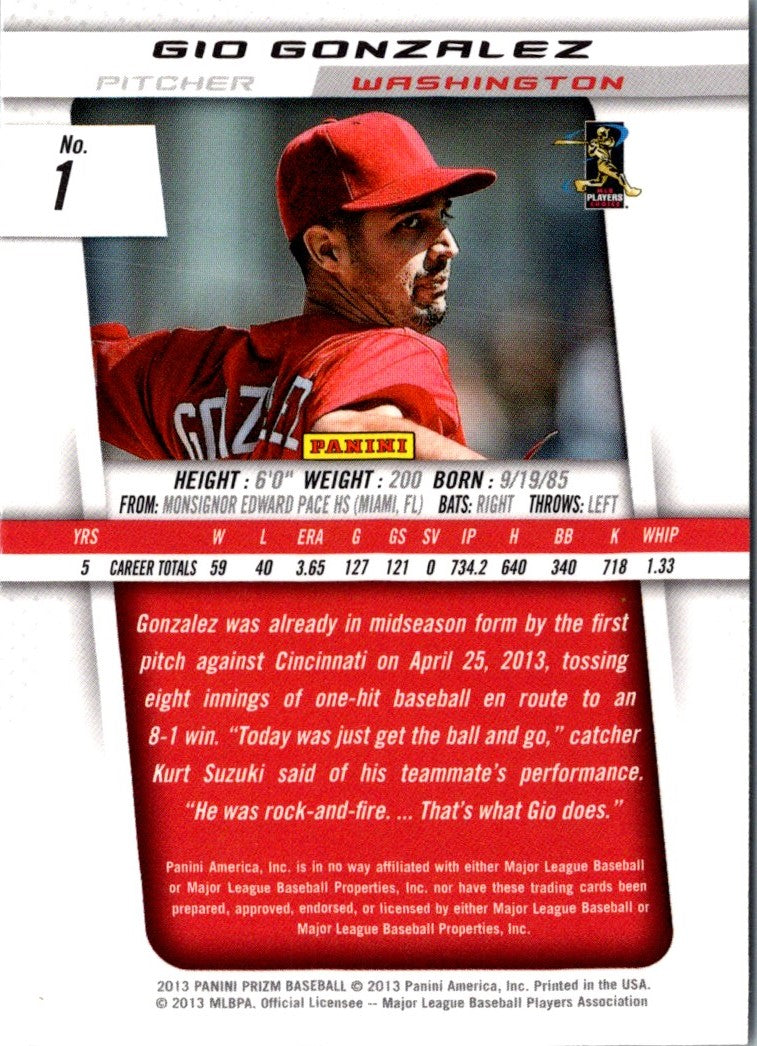 2013 Panini Prizm Gio Gonzalez