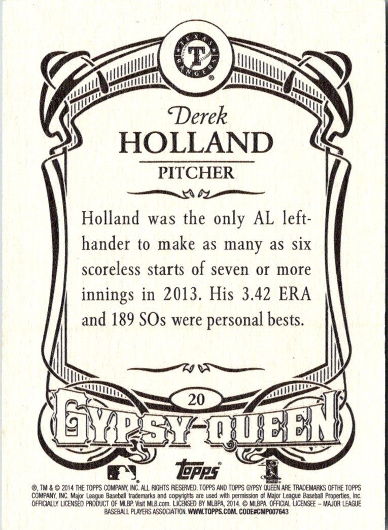 2014 Topps Gypsy Queen Derek Holland