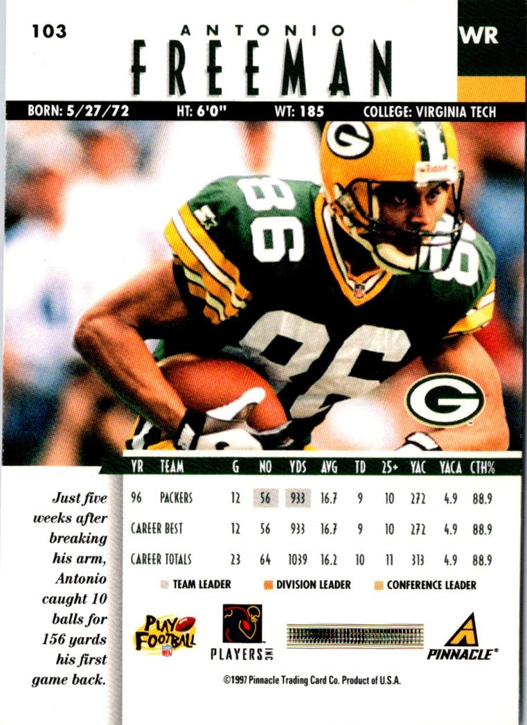 1997 Pinnacle Antonio Freeman