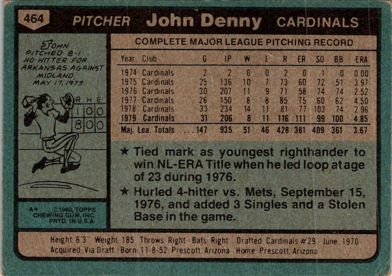 1980 Topps John Denny