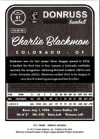 2017 Donruss Charlie Blackmon #91