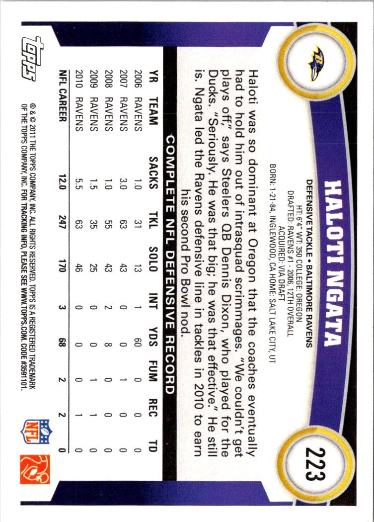 2011 Topps Haloti Ngata