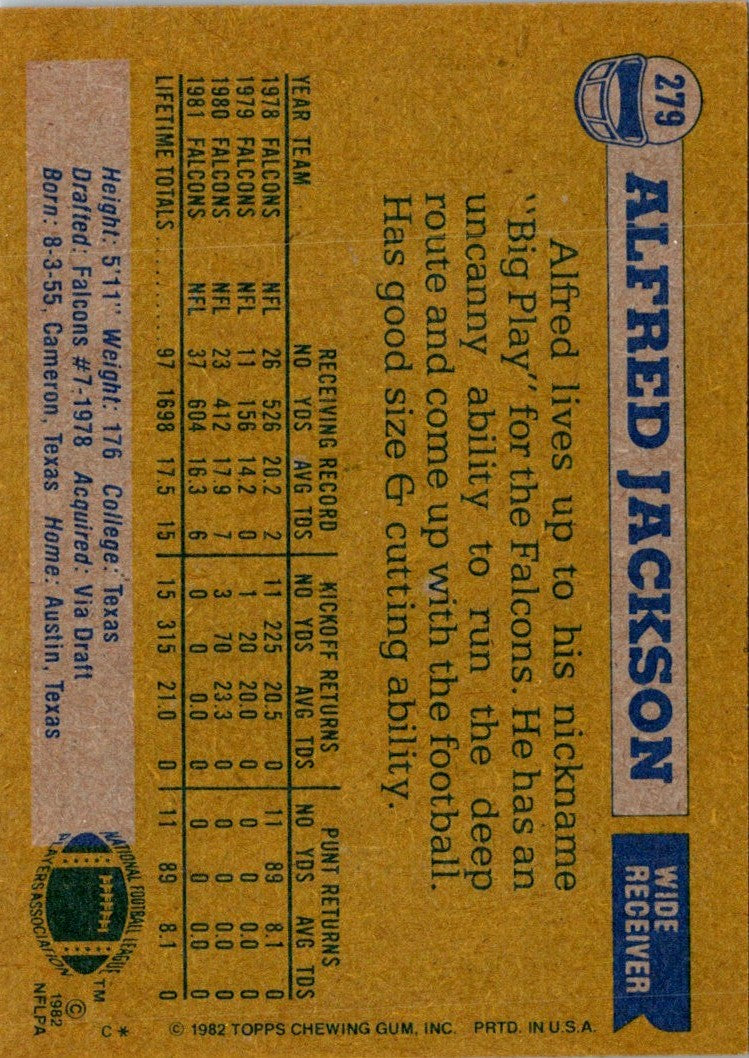 1982 Topps Alfred Jackson