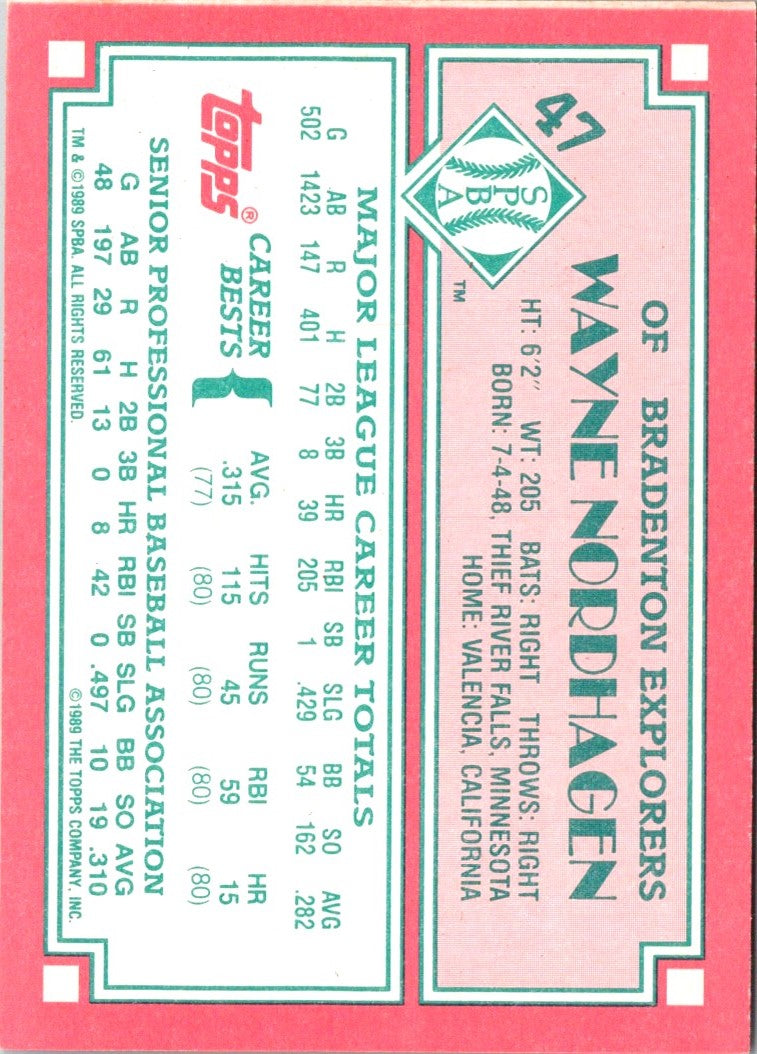 1989 Topps Senior League Wayne Nordhagen