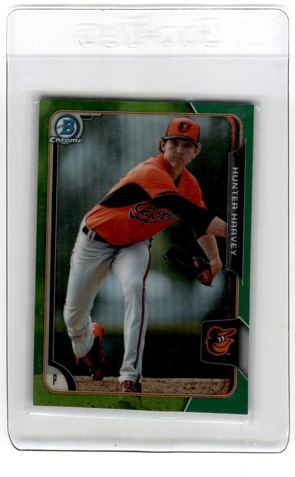 2015 Bowman Chrome Prospects Green Refractors Hunter Harvey #BCP26 03/99