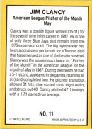 1987 Donruss Highlights Jim Clancy