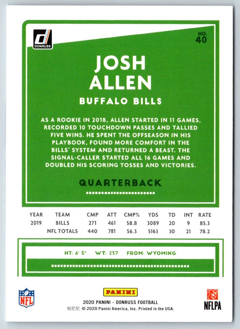 2020 Donruss Josh Allen