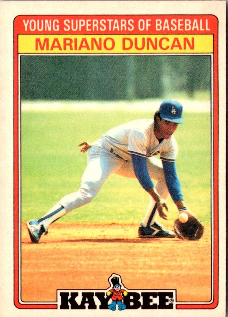 1986 Topps Kay-Bee Young Superstars of Baseball Mariano Duncan