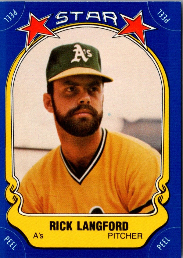 1981 Fleer Star Stickers Rick Langford #27