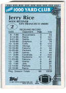 1987 Topps 1000 Yard Club Jerry Rice