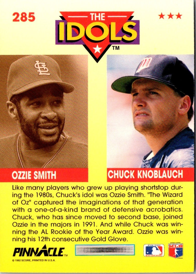 1992 Pinnacle Ozzie Smith/Chuck Knoblauch