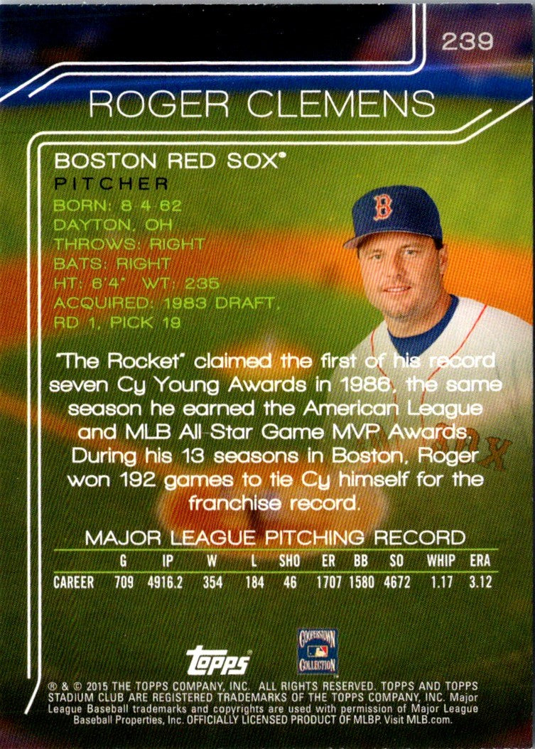 2015 Stadium Club Roger Clemens