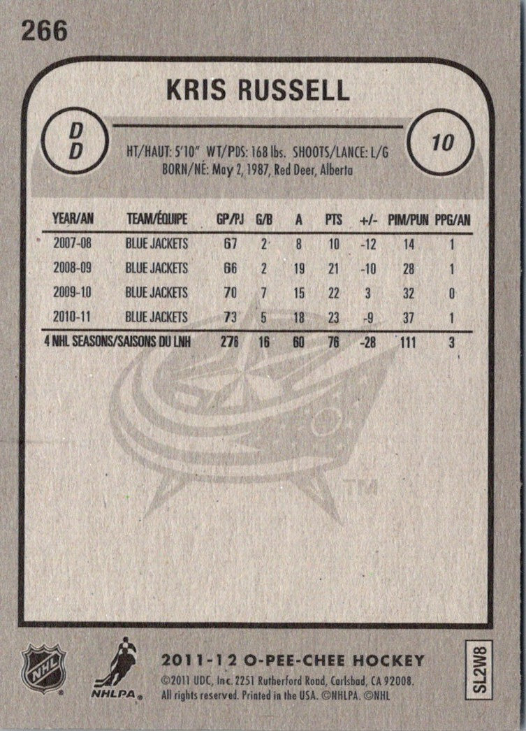 2011 O-Pee-Chee Kris Russell