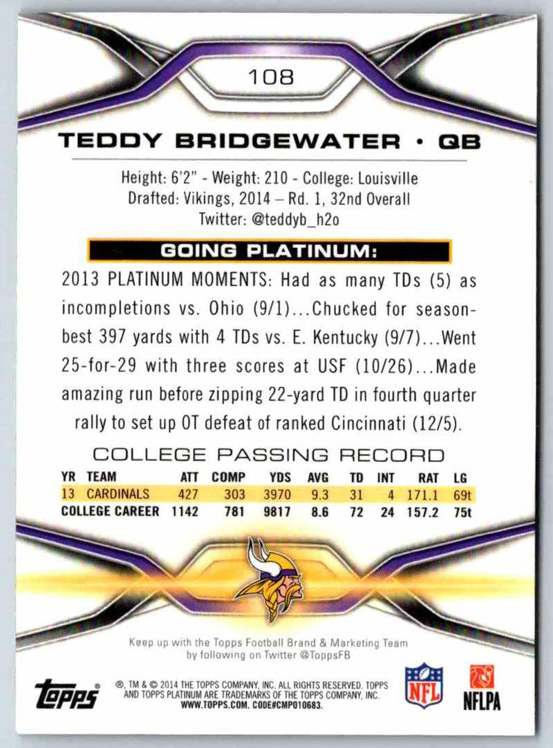 1991 Bowman BestFootball Teddy Bridgewater