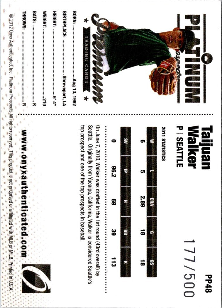 2012 Onyx Platinum Prospects Taijuan Walker