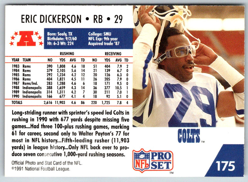 1991 Pro Set Eric Dickerson