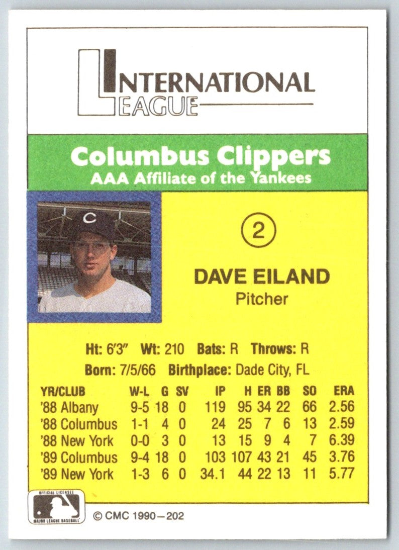 1990 CMC Columbus Clippers Dave Eiland