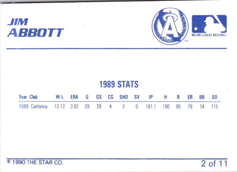 1990 Star Jim Abbott Jim Abbott