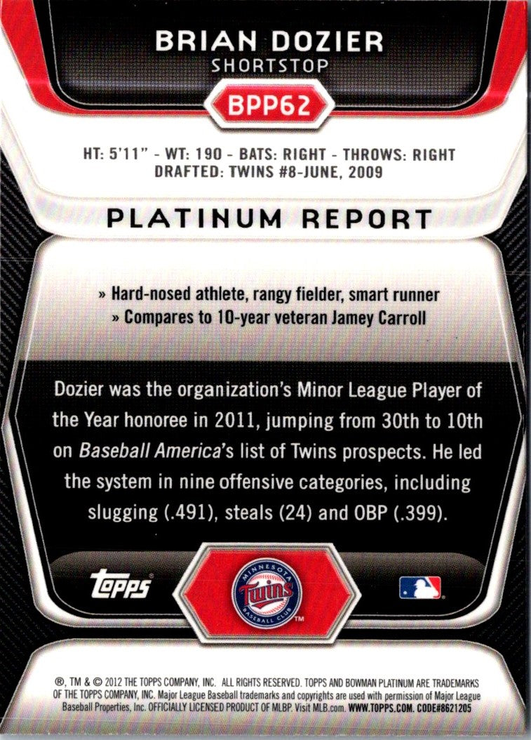 2012 Bowman Platinum Prospects Brian Dozier