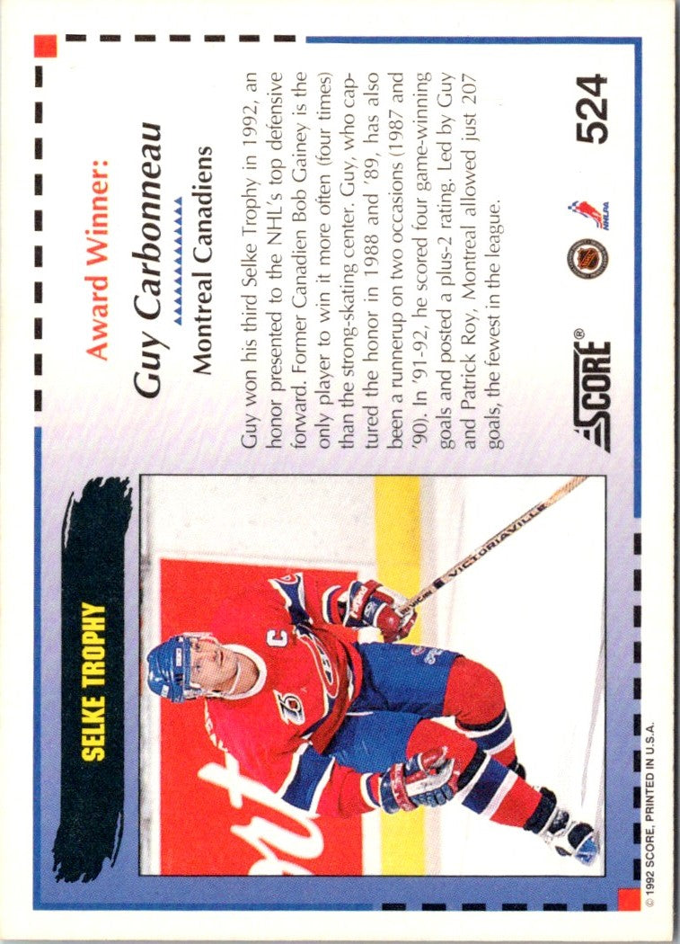 1992 Score Guy Carbonneau