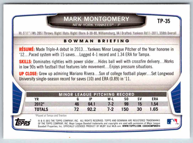 2014 Bowman Mark Montgomery