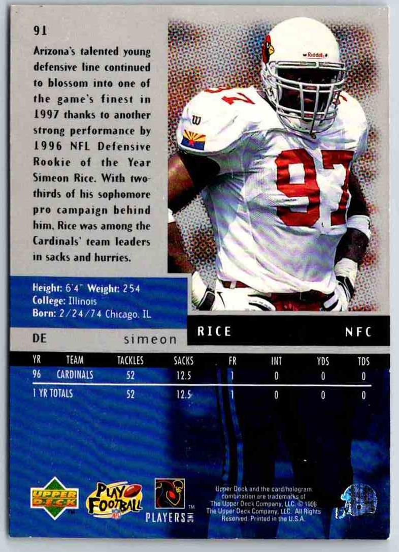 1998 Upper Deck Simeon Rice