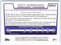 2012 Bowman Matt Wessinger #BDPP118