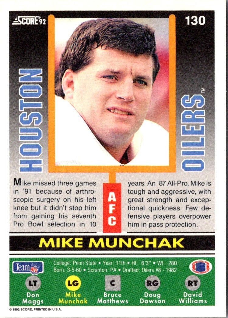 1992 Score Mike Munchak