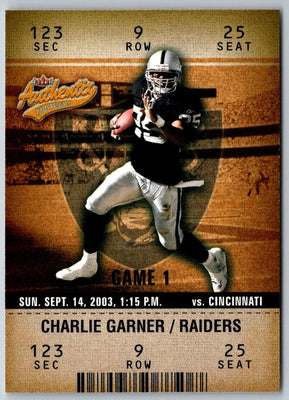 2003 Fleer Authentix Charlie Garner #28