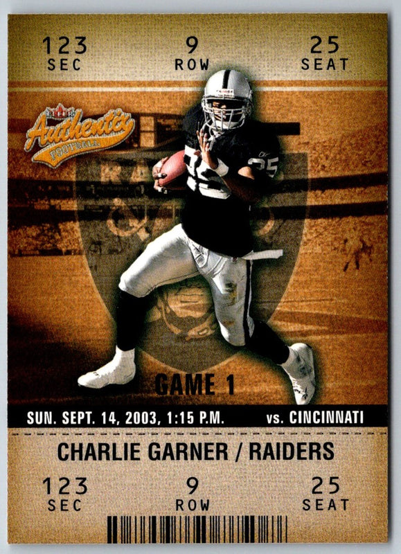 2003 Fleer Authentix Charlie Garner #28
