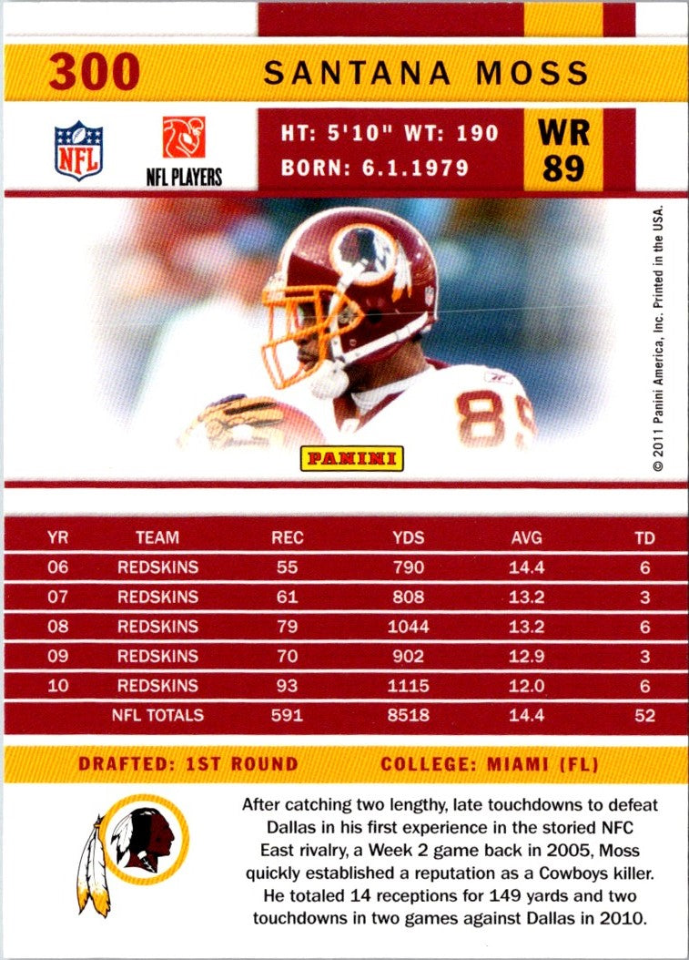 2011 Score Santana Moss